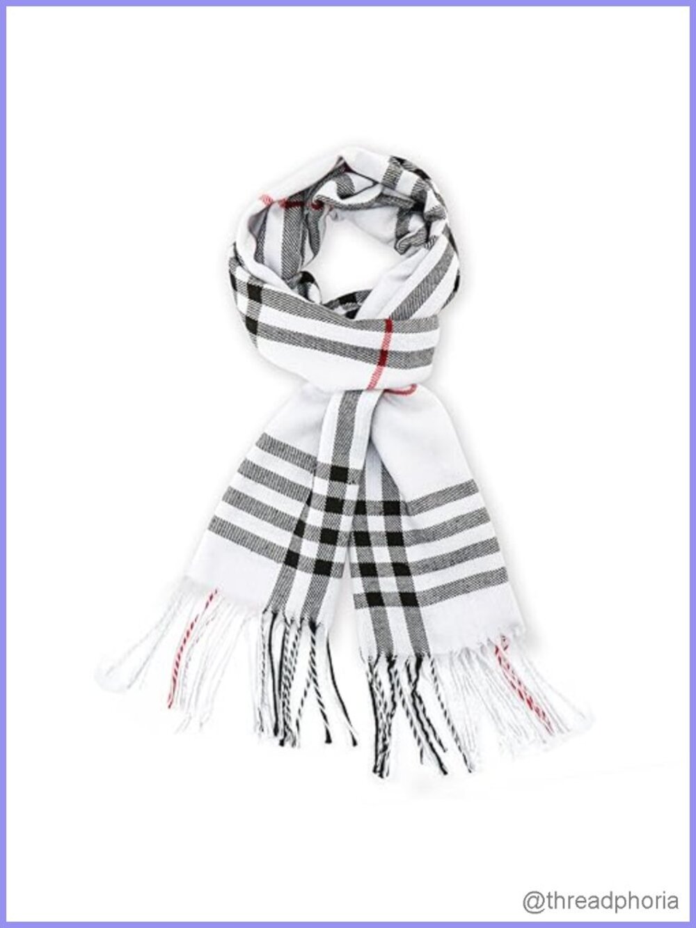 Oversized Plaid Scarf Chunky Long Winter Wrap Unisex Viscose Acrylic
